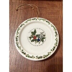 Portmeirion The Holly And The Ivy Christmas Ornament Plate With Box